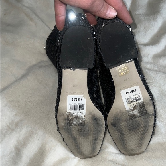 Ava & Aiden Black Sequin Ankle Boots 9 - Picture 6 of 6
